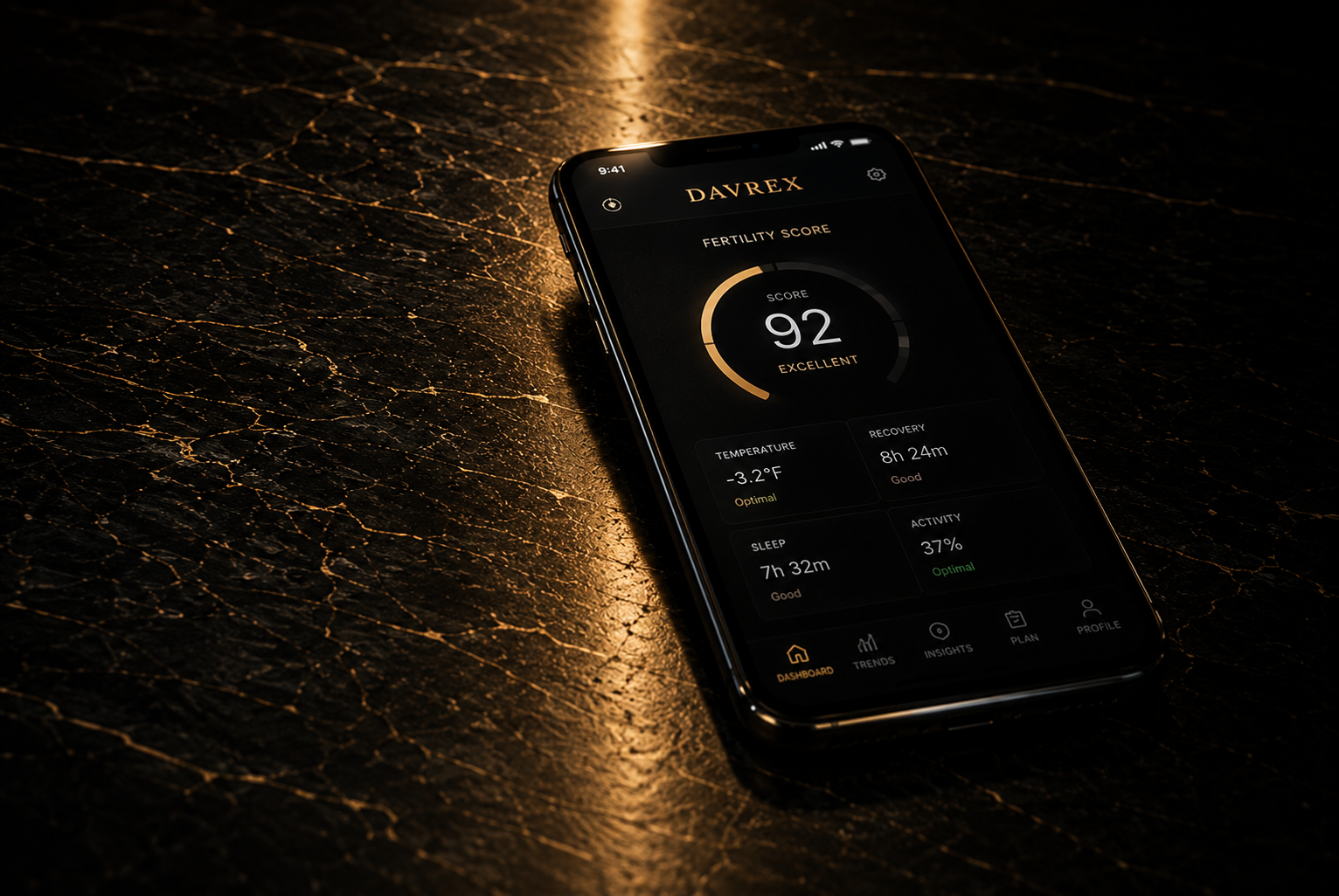 Davrex app displayed on phone next to cooling pods
